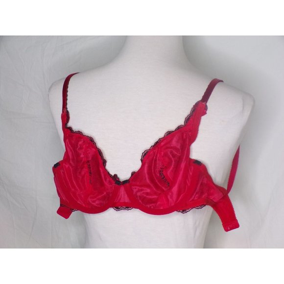 🆕FELINA Bridgette Non-Padded Bra Red Black 32C #110255 - Picture 5 of 5